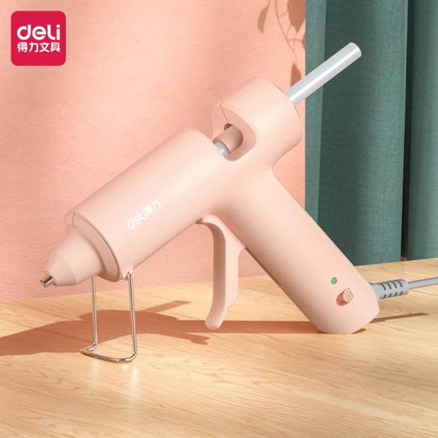 得力31401电热熔胶枪10W家用学生DIY手工用高粘强力热融棒热熔枪