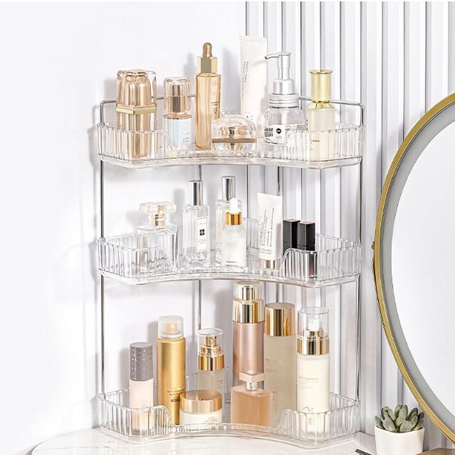 Cosmetics Luxury Triangle Storage Rack Corner Bathroom Jewelry Desktop Storage Box Amazon Dropshipping Manufacturer Cosmetics Luxury Triangle Storage Rack Corner Bathroom Jewelry Desktop Storage Box Amazon Dropshipping Manufacturer