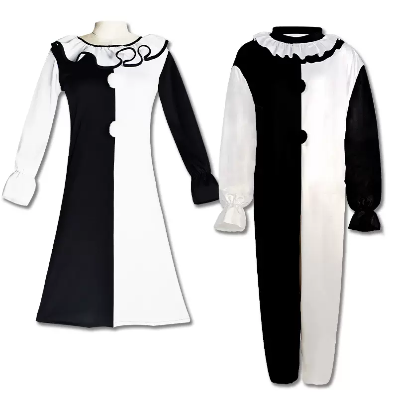 万圣节小丑服美国电影断魂小丑2 男主阿特同款黑白小丑cosplay演