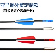 厂家直销跨境6mm外套头玻纤箭弓箭用箭射箭用品直拉反曲弓用箭支