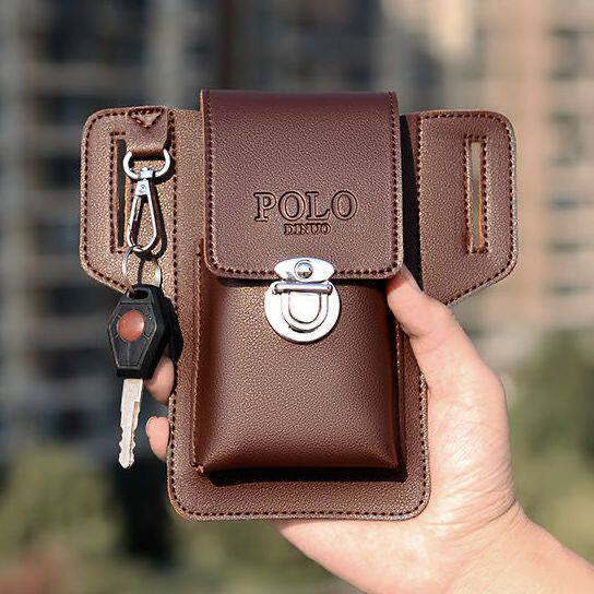 2026 new model phone waist bag for men, suitable for construction sites, phone leather case can hold cigarette cases, hang keys, and is designed for use with a belt