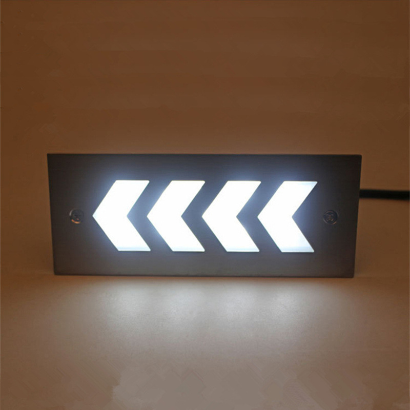 Outdoor courtyard arrow step light aisle 3W long corner light ramp step light stainless steel led floor light