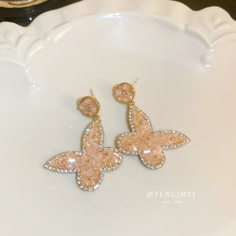 Серебряная игла, модные милые серьги, цветы