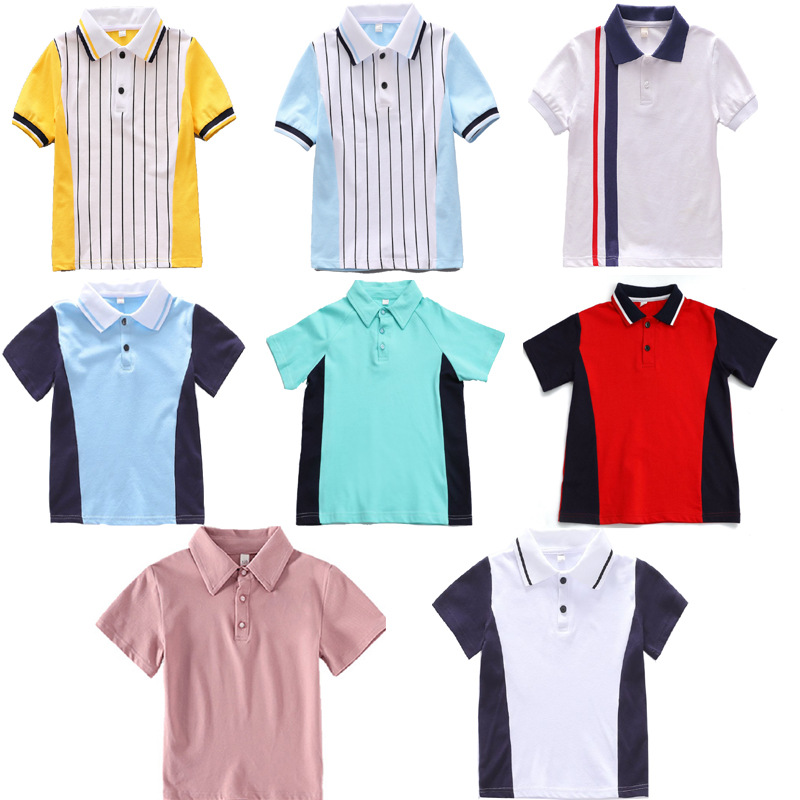 Summer Children's Short-Sleeve T-Shirt Advertisements for Boys and Girls, Parent-Child Set Single Top School Uniforms for Classes and Kindergartens