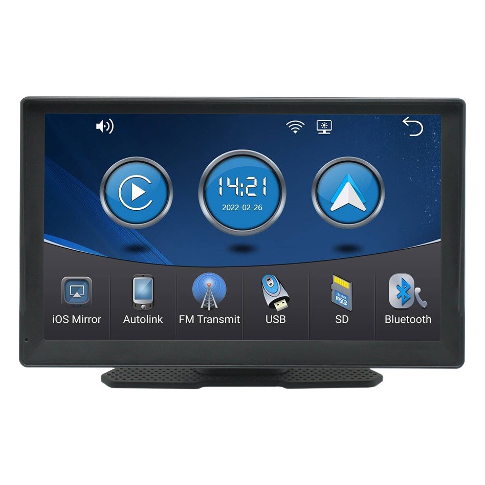 Reproductor multimedia para coche con navegación Android portátil de 9/10 pulgadas, inalámbrico, con CarPlay/AutoMP5