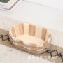 小木收纳木质椭圆形小木桶
