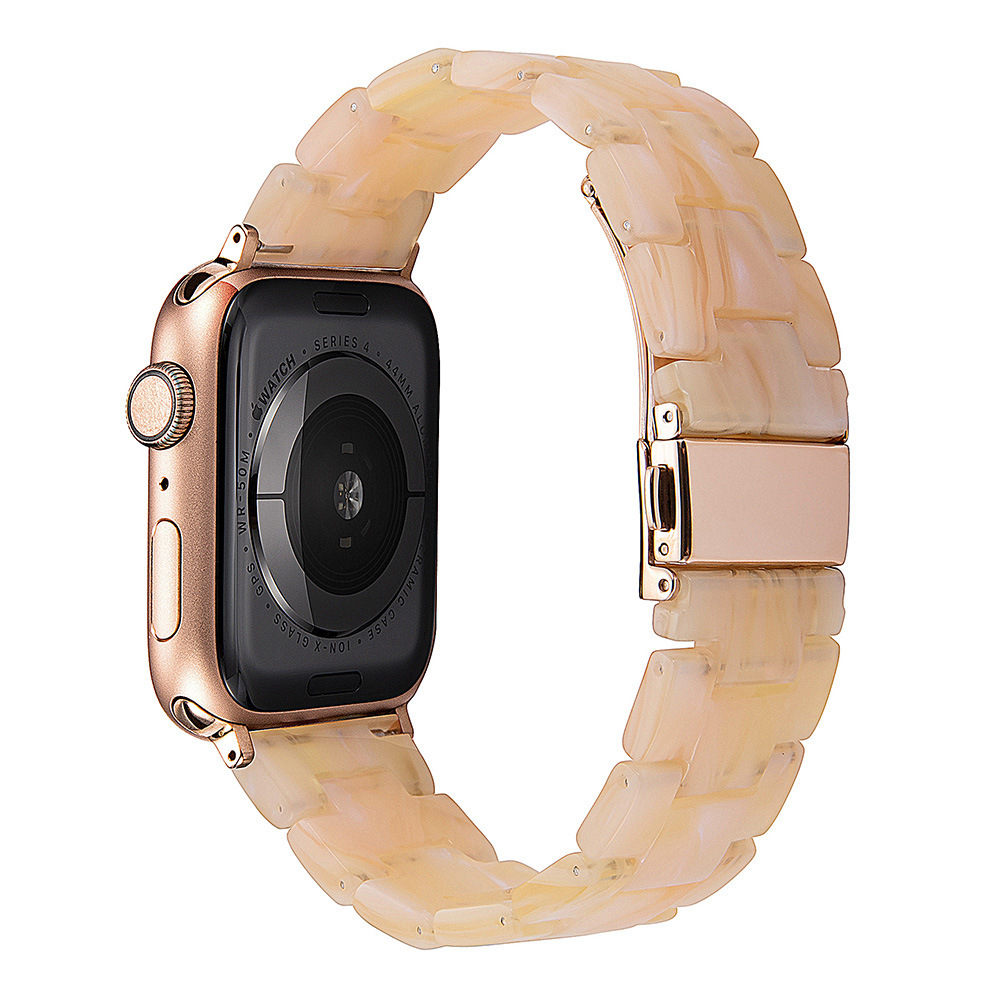 Adecuado para Apple S8 correa de reloj Applewatch7-1 generación hebilla de acero inoxidable tres cuentas resina iwatch se correa de reloj