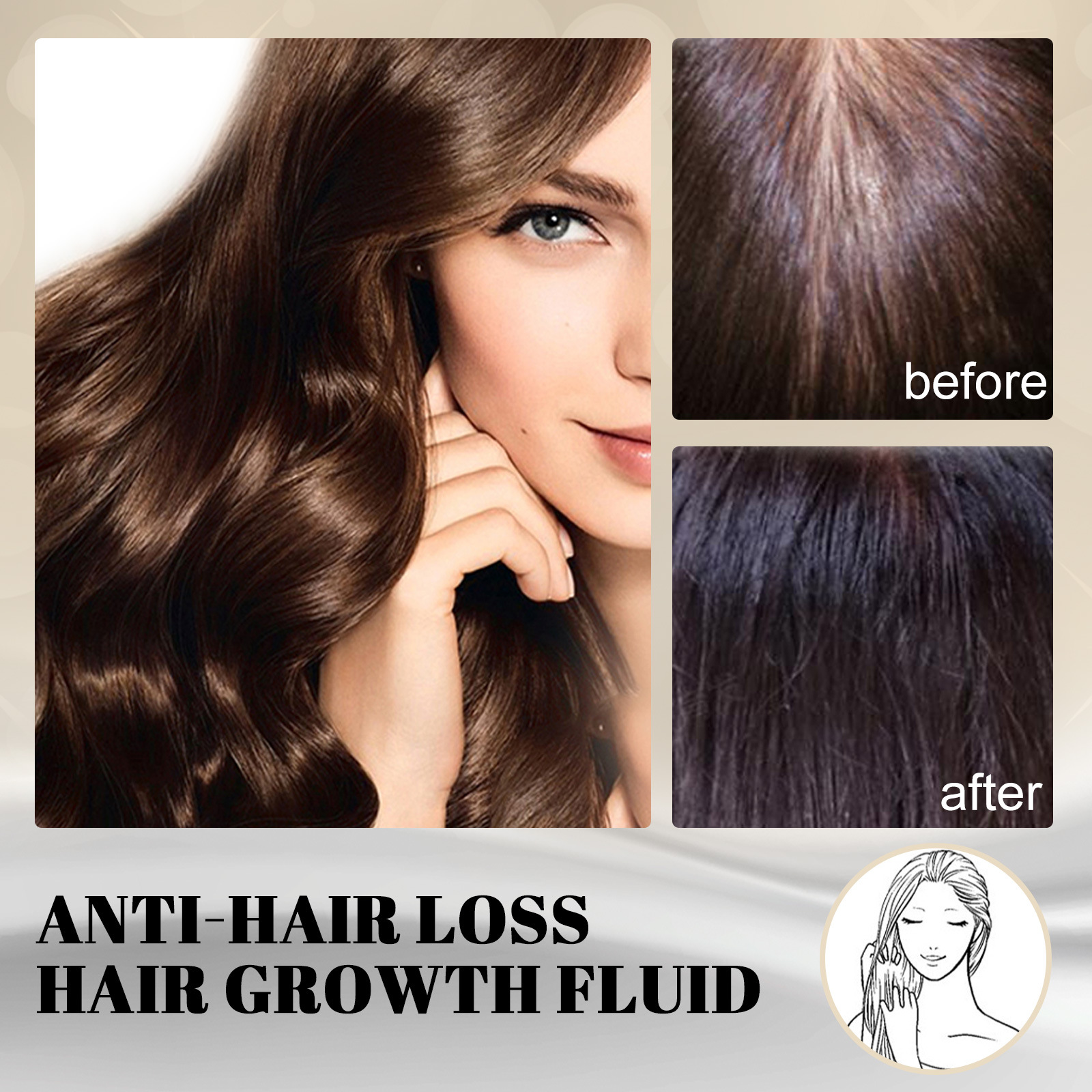 prevenzione Soluzione per la caduta dei capelli, nutrizione per la crescita, massaggio alle radici, riparazione dei danni ai follicoli del cuoio capelluto, forte e resistente_voghion.com