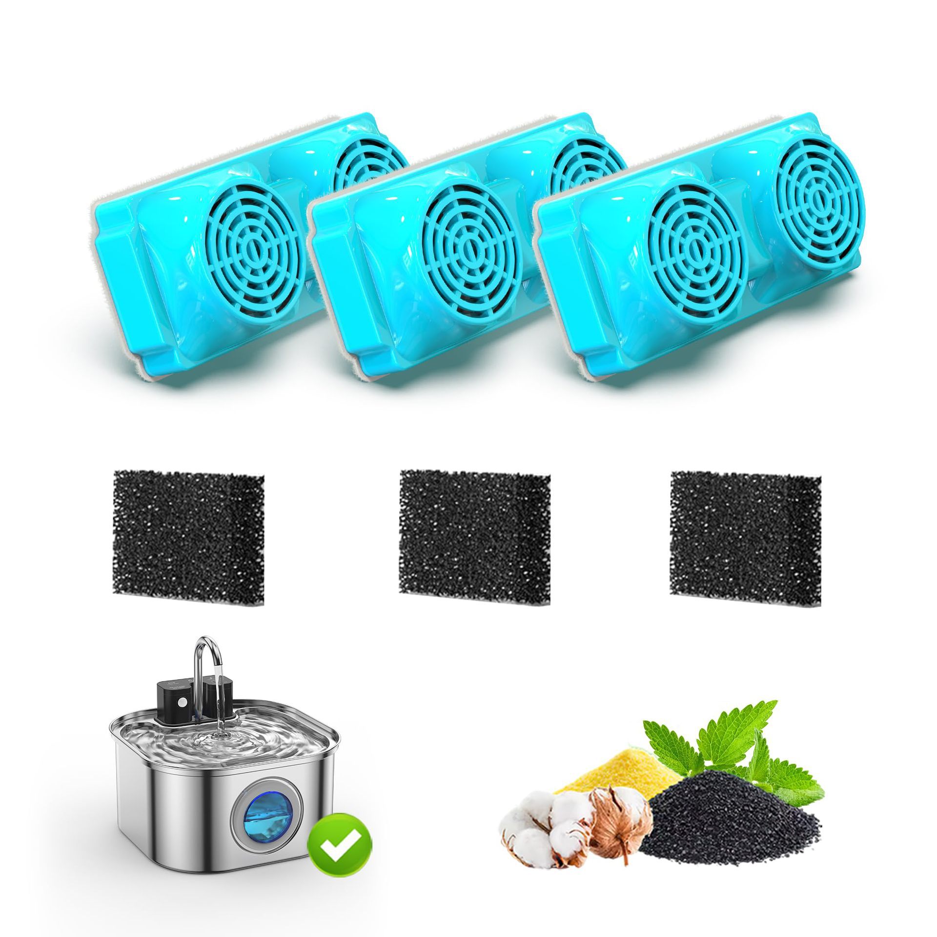 Amazon nuevo gato inteligente inducción agua potable cartucho de filtro cartucho de filtro de ala rectangular filtro de agua potable cartucho de filtro de algodón
