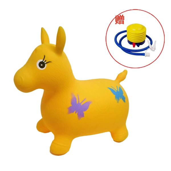 Yellow air pump with butterfly, print