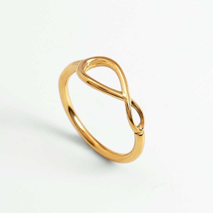 Hollow Out Design Wholesale Jewelry Casual Simple Style Infinity 304 Stainless Steel 18K Gold Plated Hollow Out Rings