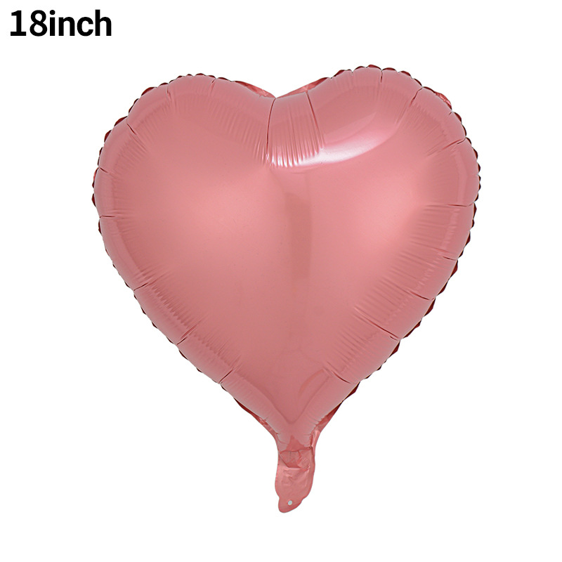 Globo de aluminio en forma de corazón de un solo color de 18 pulgadas para decoración de bodas y el Día de San Valentín, globo liso en forma de corazón para el Festival Qixi para la decoración de la sala de bodas.