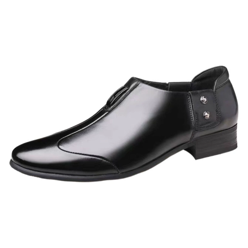 2024 весна и осень новые мужские деловые официальные кожаные туфли мужские туфли без шнуровки с британским острым носком 6666