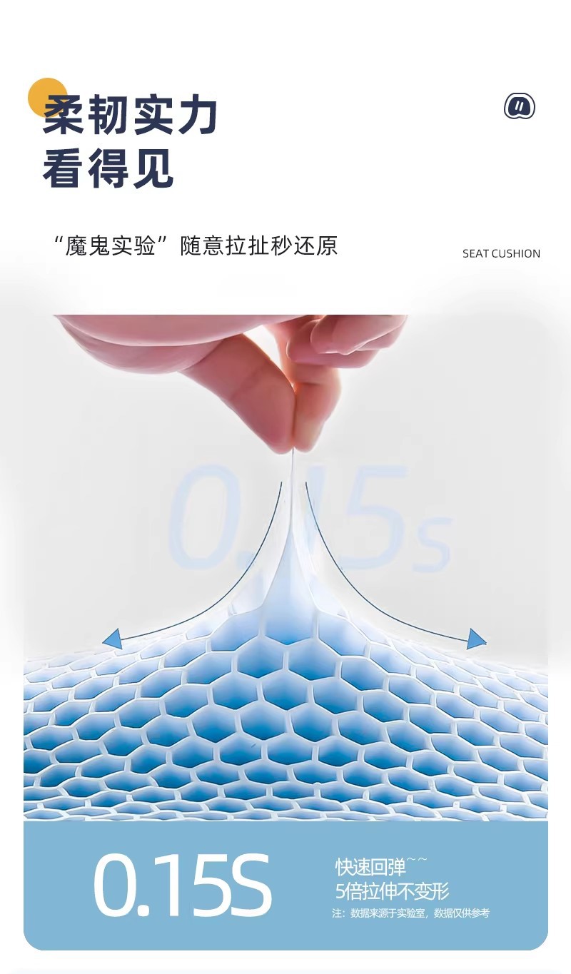 New Car Seat Cushion, Summer Honeycomb Gel Cushion, Universal for All Seasons, Office Cooling Cushion, Silicone Single Cushion Wholesale