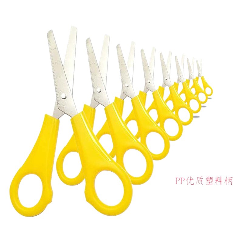 Tijeras escolares con regla integrada, aptas para estudiantes y oficina, seguras y precisas