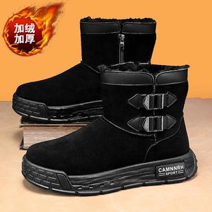 2025 New Winter Cotton Shoes Platform Shoes All-match High-top Men's Shoes fleece-lined Mao Mao Shoes Explosion Snow Boots