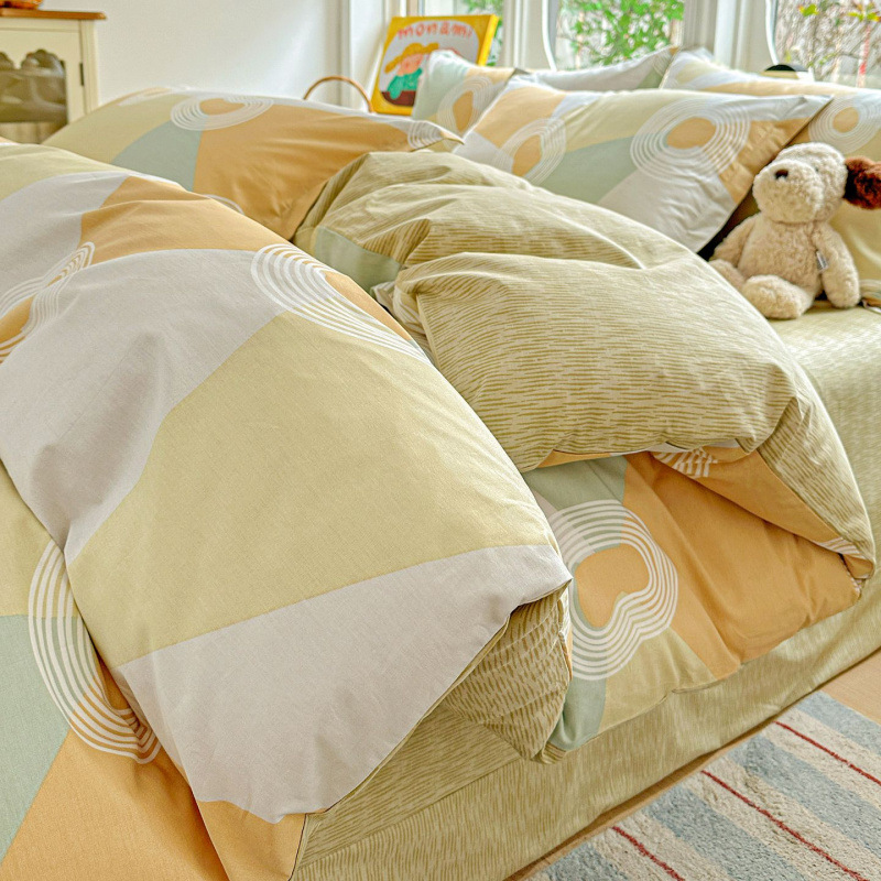ins caricatura para niños algodón cama de cuatro piezas set 100 sábanas de flor de algodón sábanas