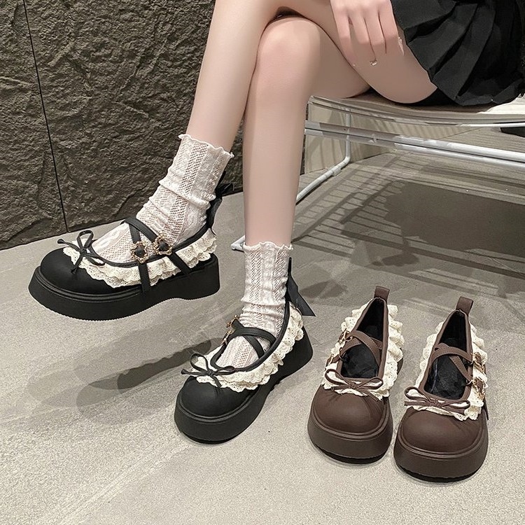 Universal elegant cute Mary Jane shoes with bow platform