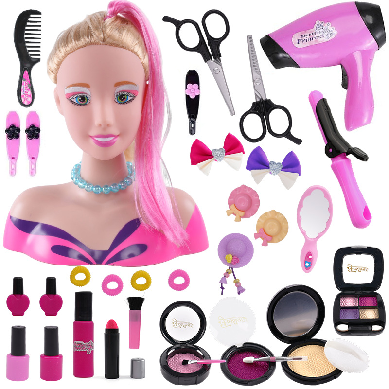 Amazon play House media-longitud traje de muñeca peine pelo puede hacer secador de pelo peluquería modelo de simulación de juguete al por mayor