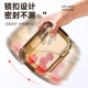 Amber Round Glass Lunch Box Microwave Heating Special Office worker Lunch Box with Lid Bento Bowl Partition Fresh-keeping Box