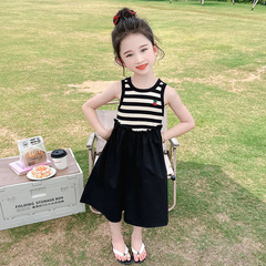 Summer 2024 New Trend Children's Dress for Girls with Striped Cotton Blouse Dress for Baby Girls