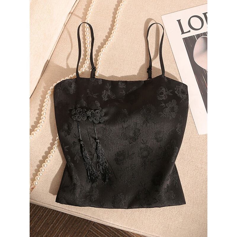 New Chinese Style National Style Embroidered Small Camisole for Women to Wear Inside and Outside with Breast Pads and Beautiful Tops