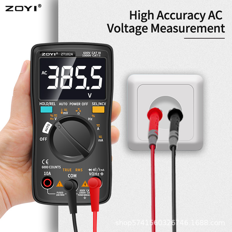 ZOYI ZT102A数字万用表自动量程高精度智能防烧电工维修万能表