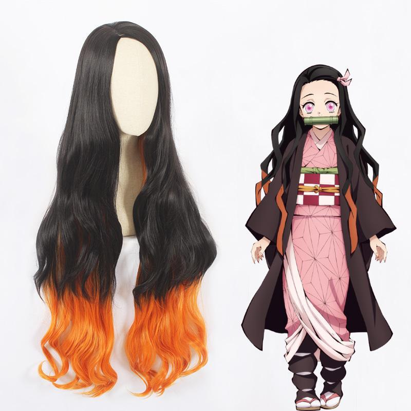 Peluca de anime Peluca de cosplay Ghost Blade Mi Bean Wigs Gradiente Exceptor Cabello largo y rizado
