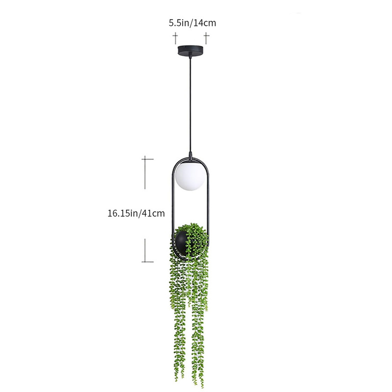 Cross-Border Hot-Selling Amazon Hanging Artificial Plant Pot Pendant Light Home Decoration Indoor Plant Ceiling Pendant Light