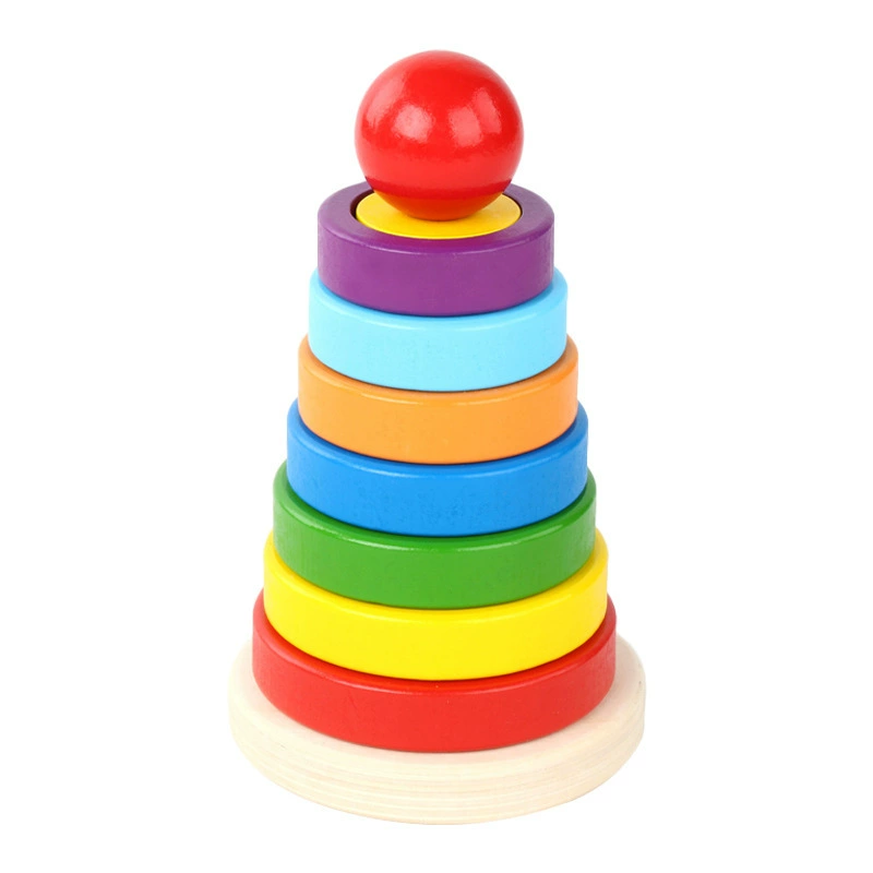 Деревянная башня, геометрическая когнитивная игра Jenga, интеллектуальная игрушка, цветоощущение, раннее образование
