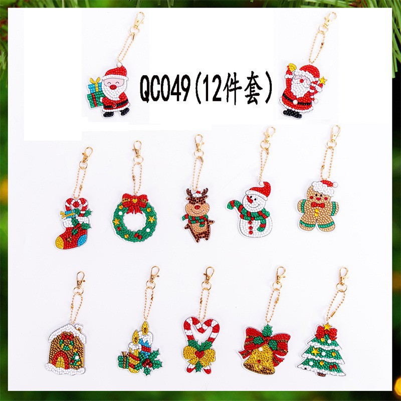 Nuevos productos de pintura de diamante, material acrílico llavero de doble cara DIY bolsa de diamante completa mariposa