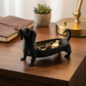 Minimalist Dachshund Jewelry Bedroom Ring Watch Key Storage Tray Ornament Cross-Border 3D Printing