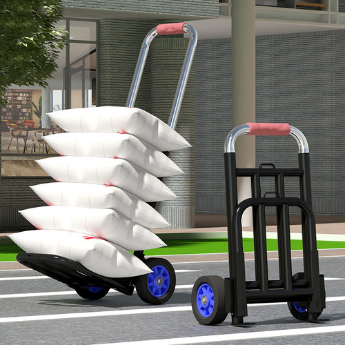 Portable hand trolley, household folding grocery shopping trolley, luggage handling trolley, express shopping, lightweight trolley
