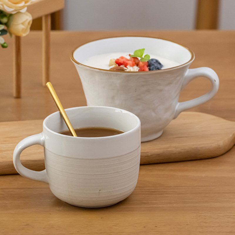 Taza de desayuno de gran capacidad Taza de cerámica Colección Taza de agua de alto valor Taza de avena con leche Taza casera Taza de café