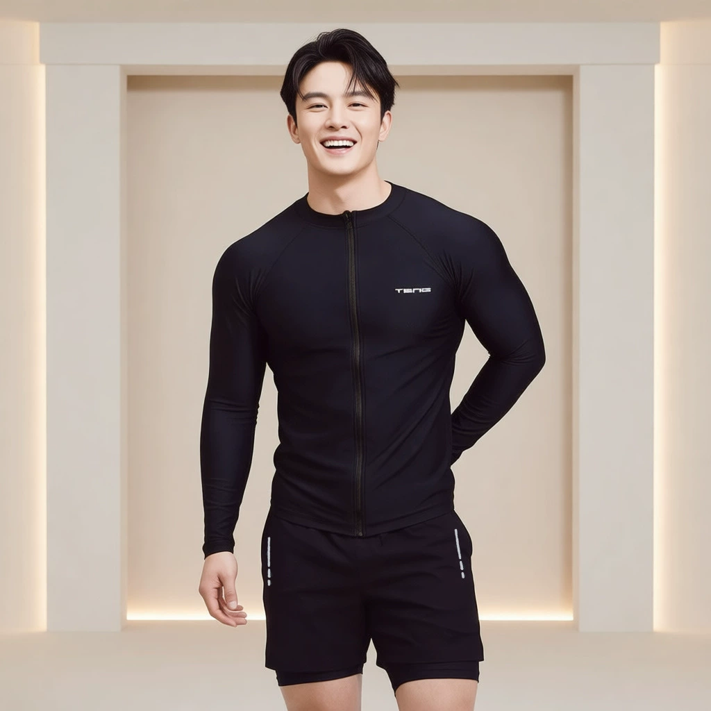 Раздельный купальник с холодным элементом, мужской консервативный купальник, купальник с защитой от солнца, быстросохнущий костюм для серфинга, длинные брюки, гидрокостюм для мужчин