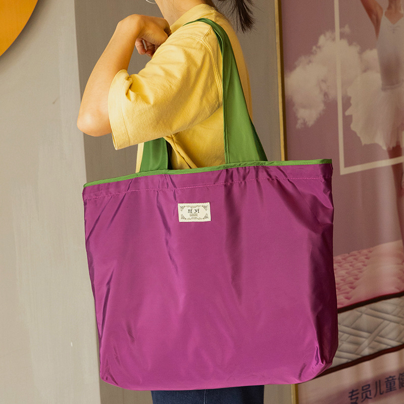 Large Drawstring Eco-Friendly Supermarket Shopping Bag, Fashionable Women's Shoulder Bag, Foldable Portable Tote Bag for Grocery Shopping Large Drawstring Eco-Friendly Supermarket Shopping Bag, Fashionable Women's Shoulder Bag, Foldable Portable Tote Bag for Grocery Shopping