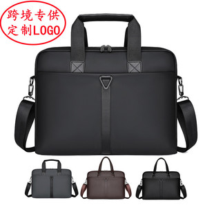 Cross-border new men's portable business briefcase conference bag 15.6 inch notebook bag PU shoulder laptop bag