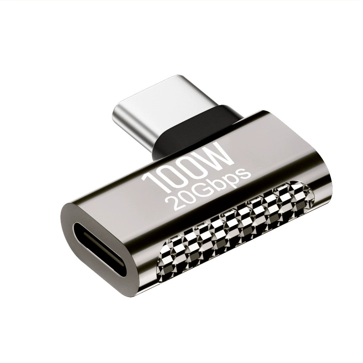 Адаптер USB4 Type-C штекер — гнездо для телефона, планшета, ноутбука 20G, PD100W, U-образный правый угол