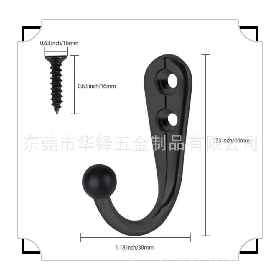 Step into the popular zinc alloy black silver bronze single hook small mini hook spot hook simple coat hook