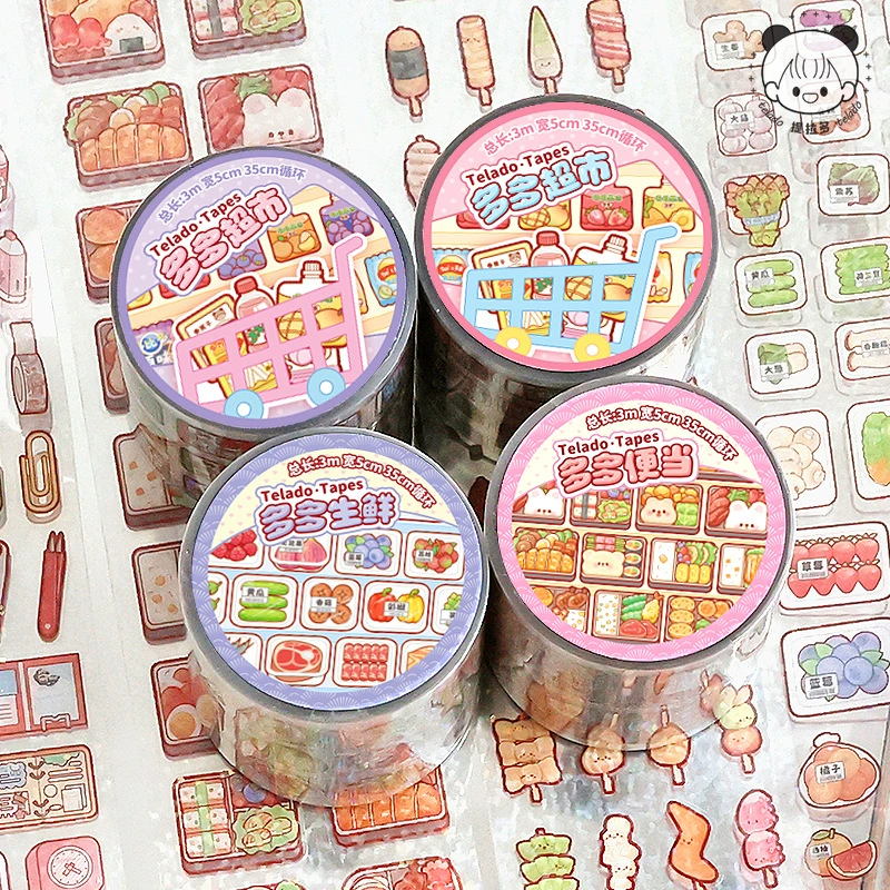 Tирадордо супермаркет Pet водонепроницаемая ручная лента цветной декоративный узор пленки закуски ручная лента оптовая продажа