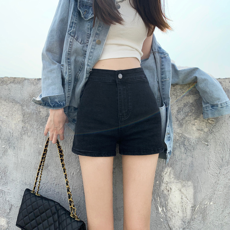Black Denim Shorts for Women, 2026 Summer New Style, High-Waisted, Stretchy, Slimming Hot Pants, Tight-Fitting Pants, Sexy Summer Wear Black Denim Shorts for Women, 2026 Summer New Style, High-Waisted, Stretchy, Slimming Hot Pants, Tight-Fitting Pants, Sexy Summer Wear