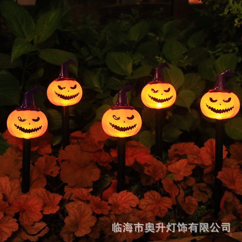 ハロウィンソーラークロスボーダー新製品屋外カボチャランプゴースト1対5プラグインライト中庭レイアウト芝生ライト|undefined