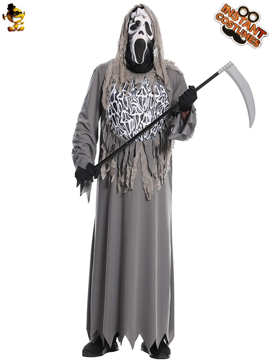 Halloween gran hombre gris horror cadena fantasma Halloween partido traje Cosplay ropa etapa rendimiento ropa