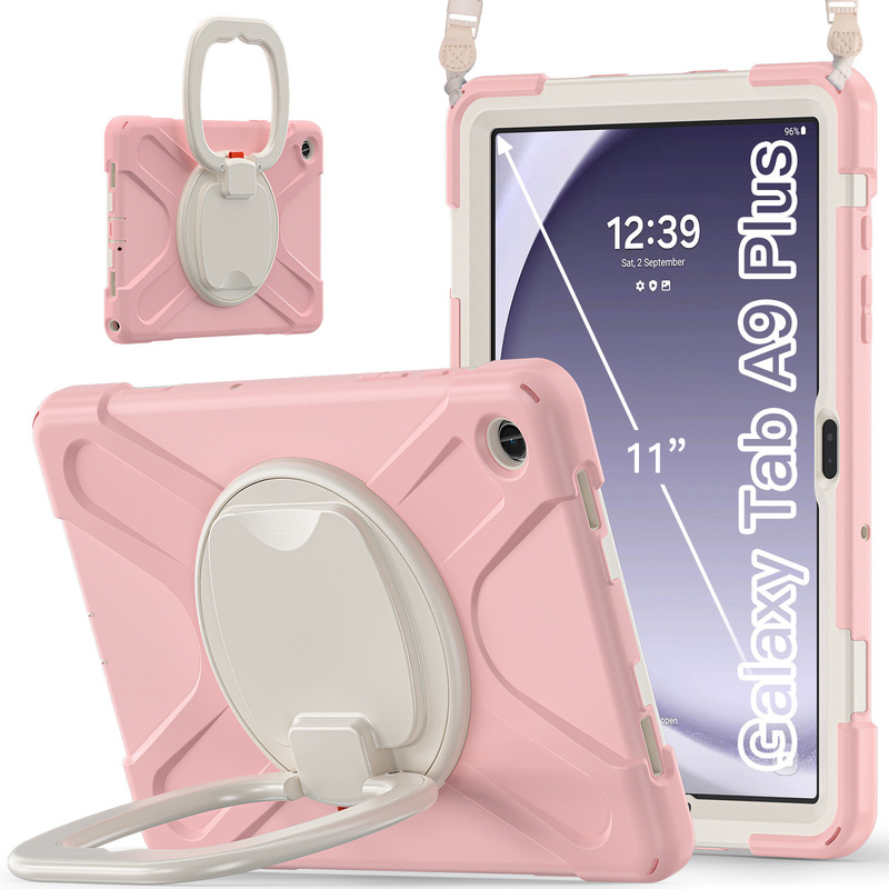 Suitable for Samsung Galaxytab 11inch A9Plus Tablet Case A9 Anti-Fall Silicone Rotating Belt Bracket Protective Cover