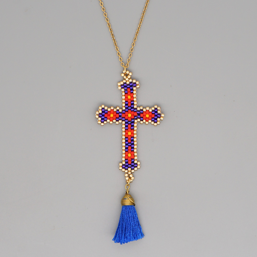 1 Piece Fashion Cross glass Plating Rhinestones Womenu0027S Pendant Necklace