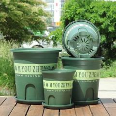 厚い新型の花卉の地面のコントロールの根のガロンのたらいの新しい材料の環境保護のプラスチックの特大サイズの緑のロリの月の季節のベランダの植木鉢