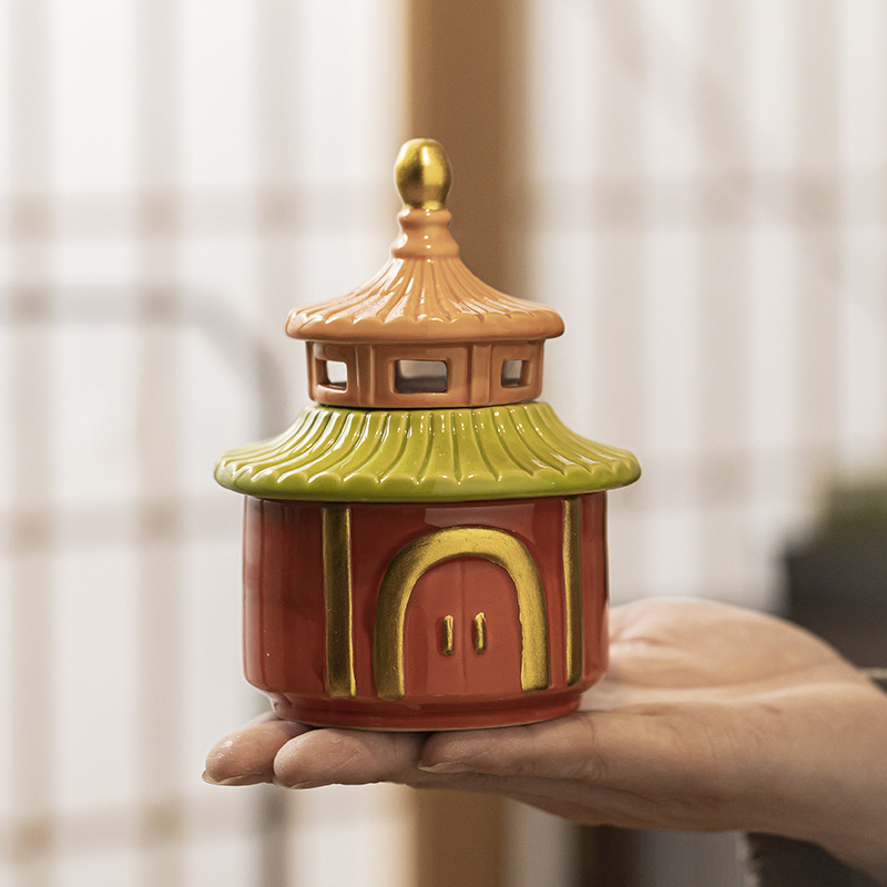 Temple of Heaven ceramic incense burner incense set home sandalwood agarwood incense indoor incense line incense insert incense seat aromatherapy furnace