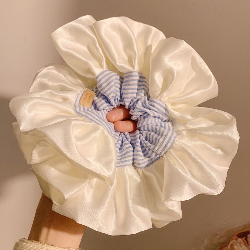 70#Blue and white striped white satin lace about 20cm