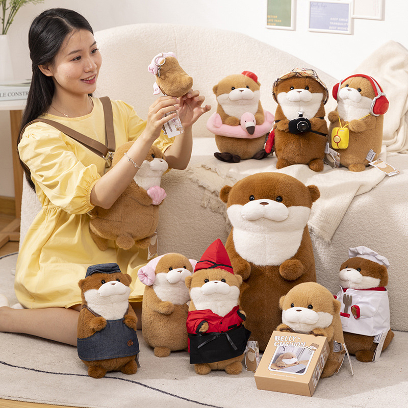 Plush Toy Otter Pendant Bag Doll Plush Comfort Companion Pillow