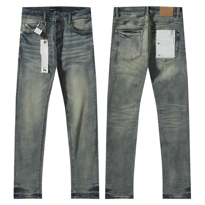 Jeans purp para hombres a principios de otoño nueva tendencia de comercio exterior transfronterizo Harley Mechanical Pequeño Jeans Purp *